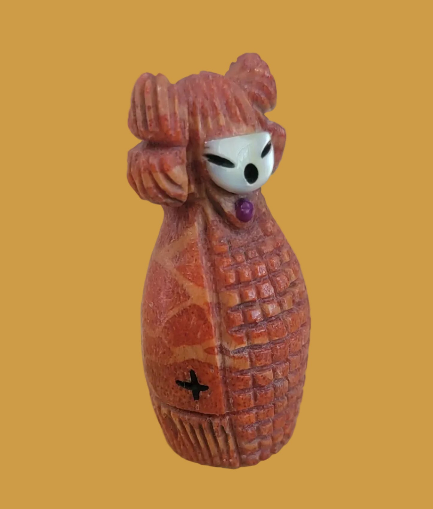 Hopi Style Apple Coral Butterfly Corn Maiden Zuni Fetish