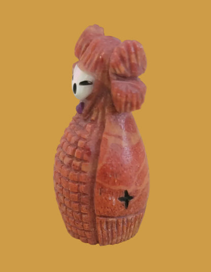 Hopi Style Apple Coral Butterfly Corn Maiden Zuni Fetish