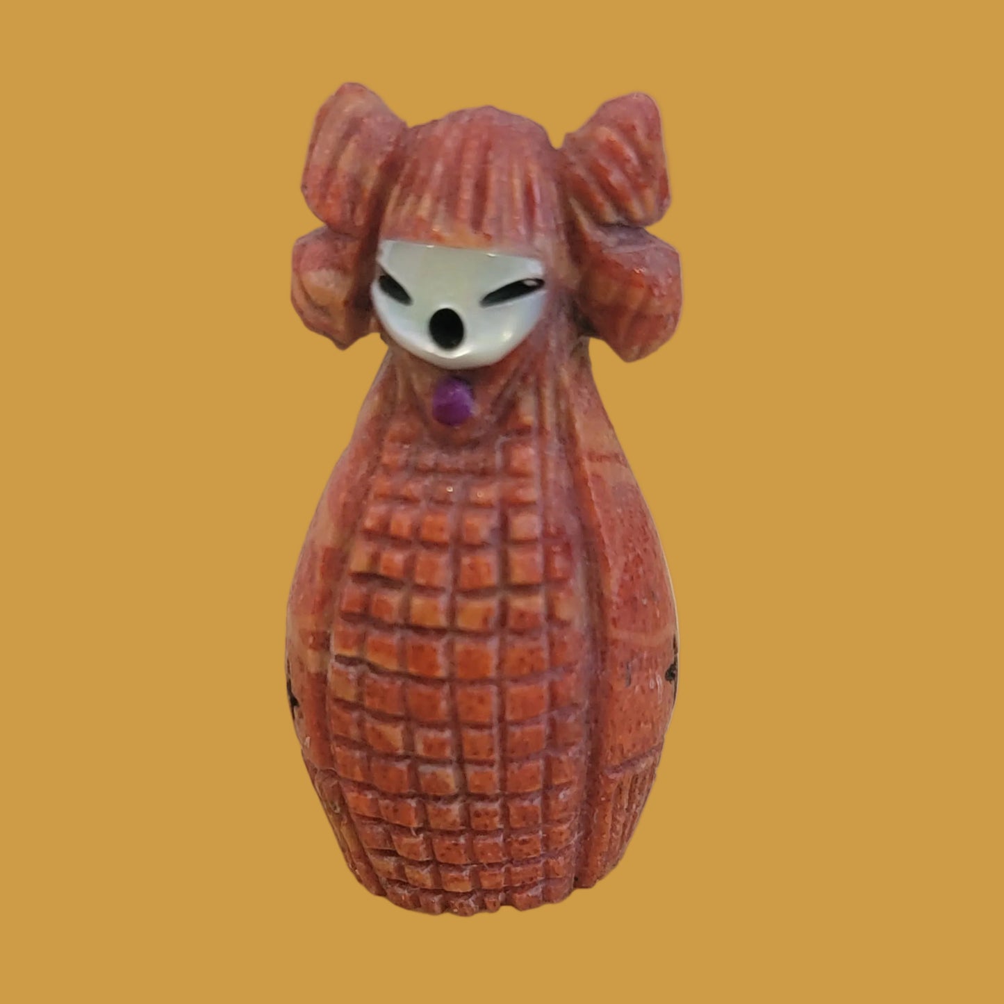 Hopi Style Apple Coral Butterfly Corn Maiden Zuni Fetish