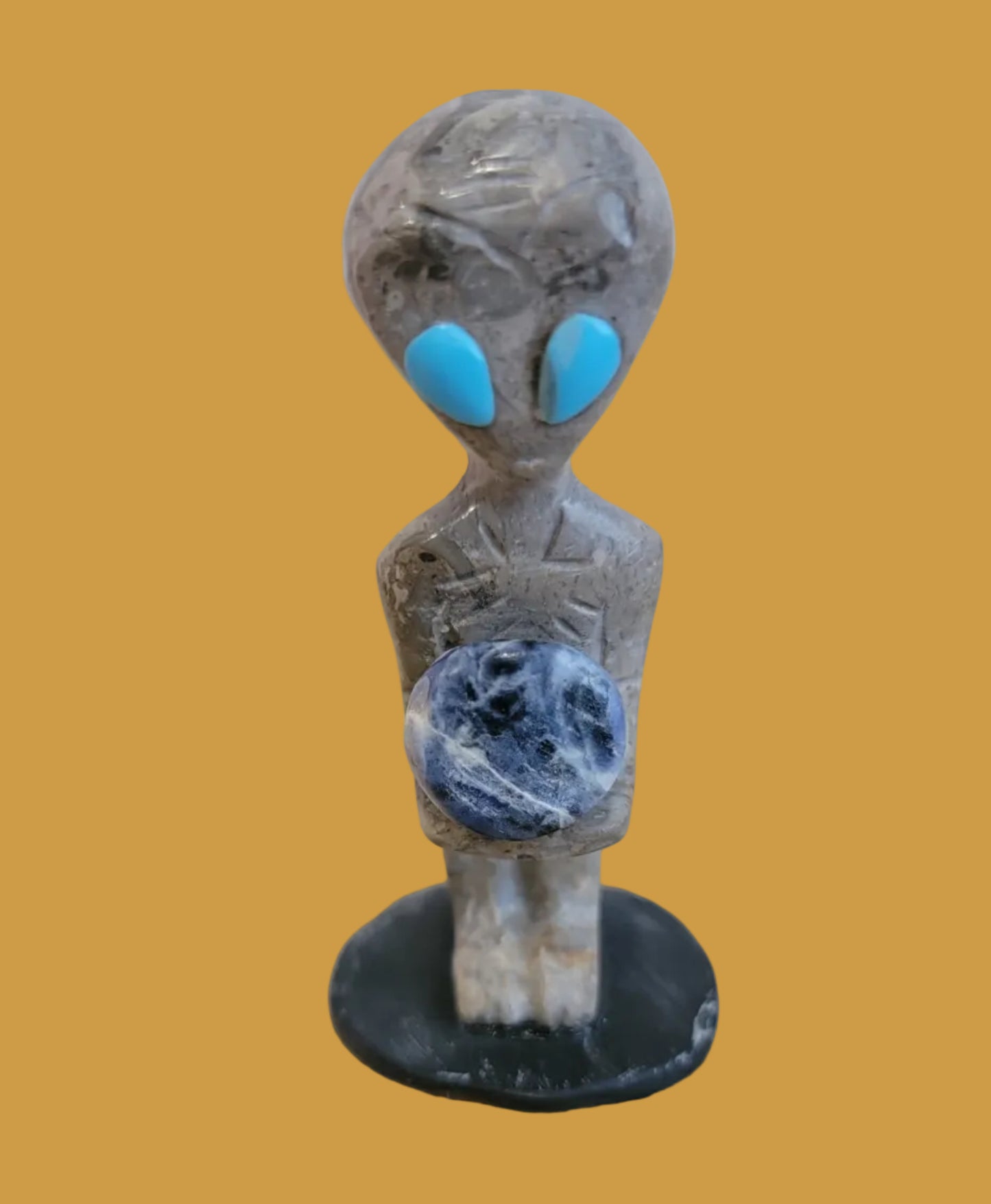 Roswell Alien  Has the Whole World In His Hands! Zuni Fetish