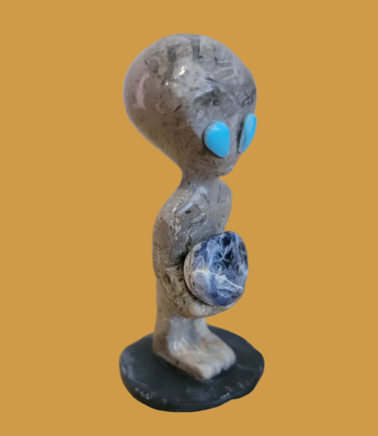 Roswell Alien  Has the Whole World In His Hands! Zuni Fetish