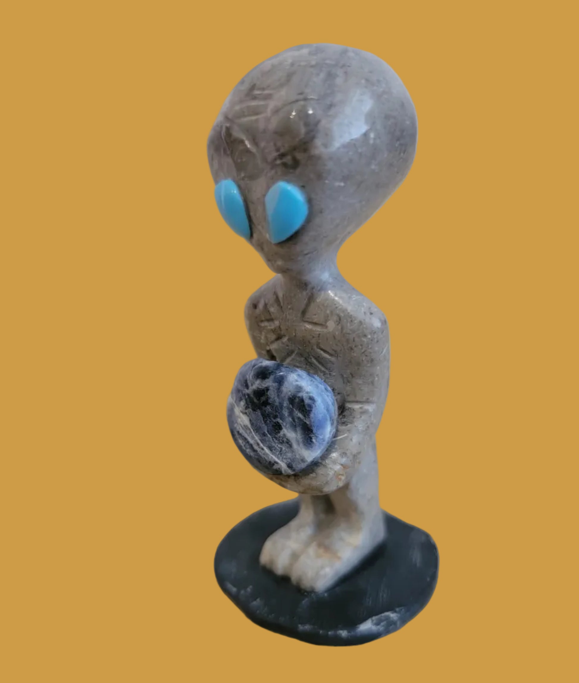 Roswell Alien  Has the Whole World In His Hands! Zuni Fetish