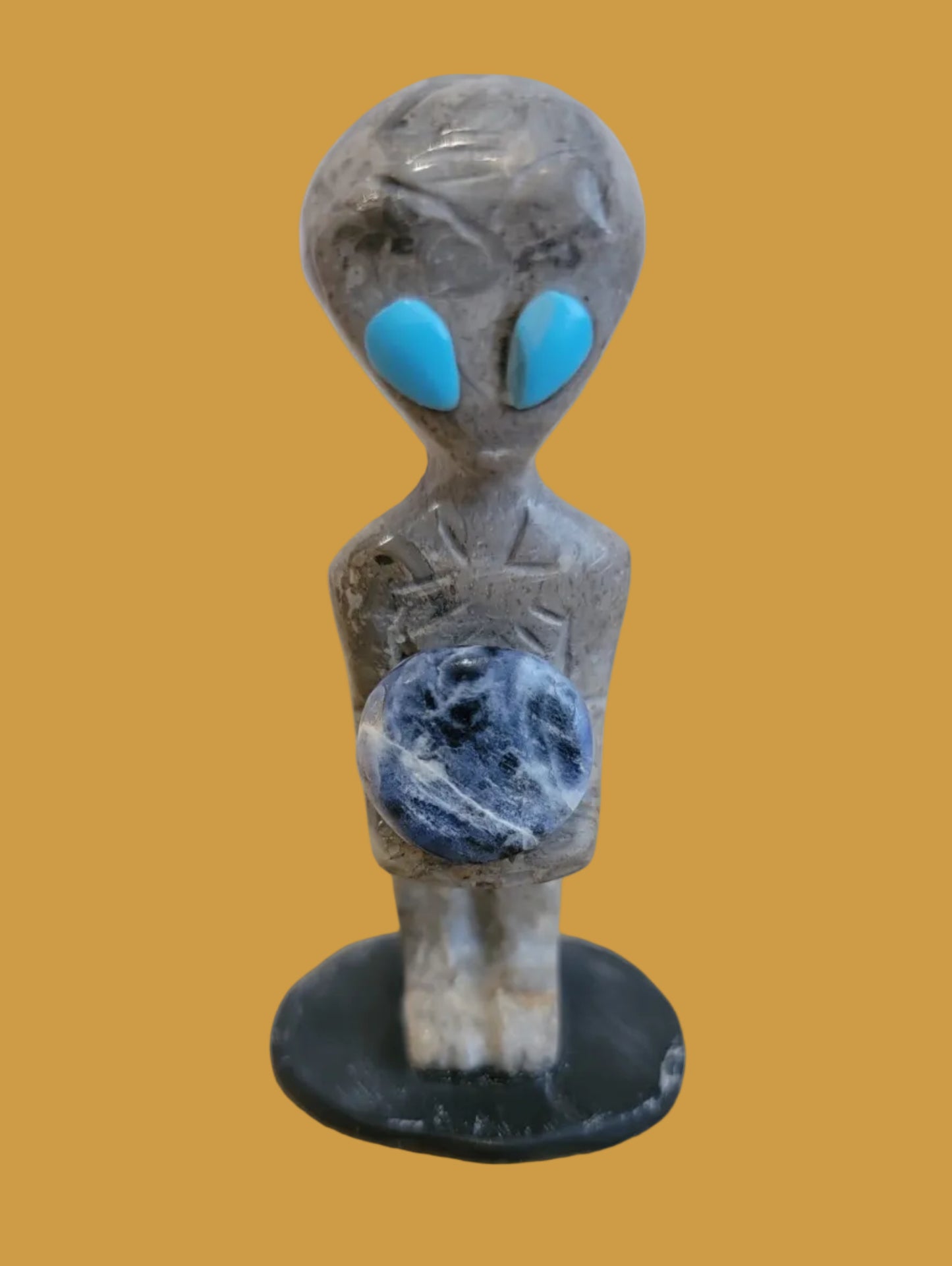 Roswell Alien  Has the Whole World In His Hands! Zuni Fetish