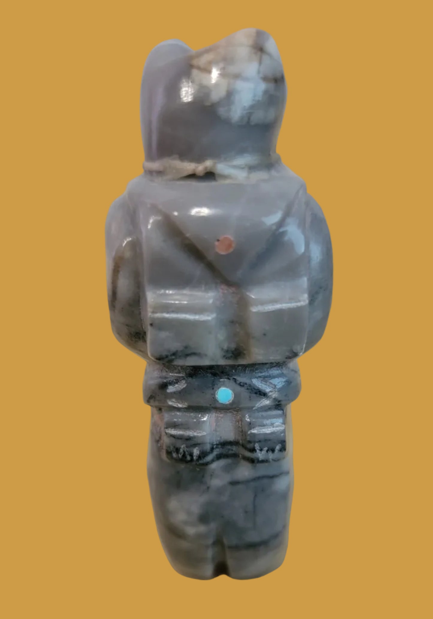 Mister Fancy Zuni Frogman Travertine Zuni Fetish