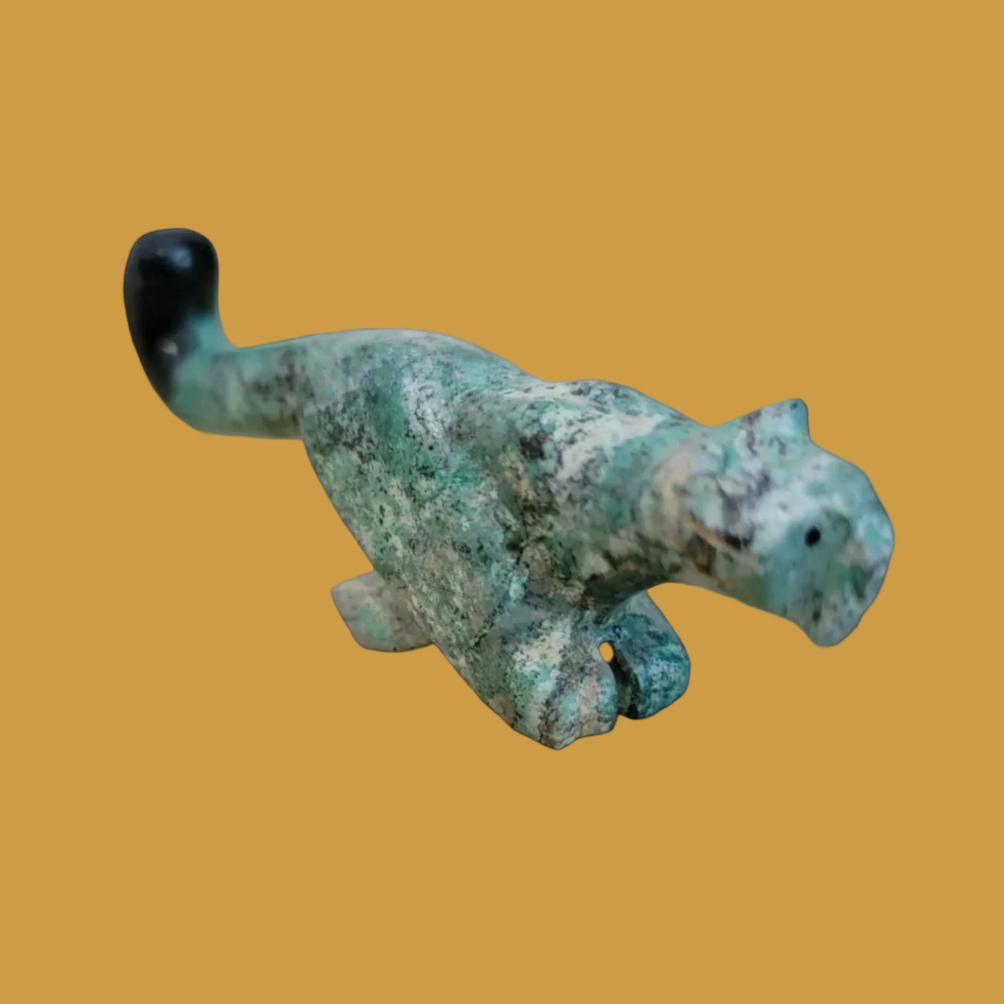 Cool African Turquoise Mountain Lion on the Run Zuni Fetish