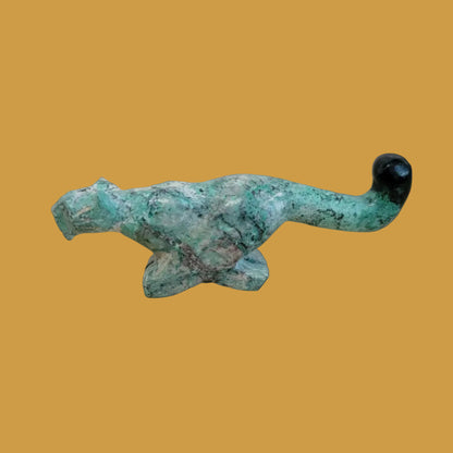 Cool African Turquoise Mountain Lion on the Run Zuni Fetish