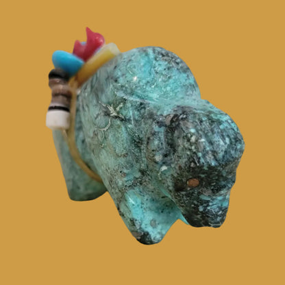 Turquoise Bison/Buffalo Zuni Fetish