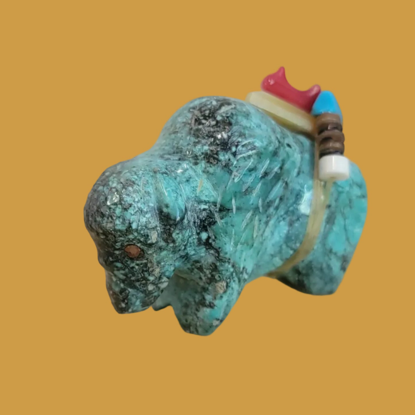Turquoise Bison/Buffalo Zuni Fetish