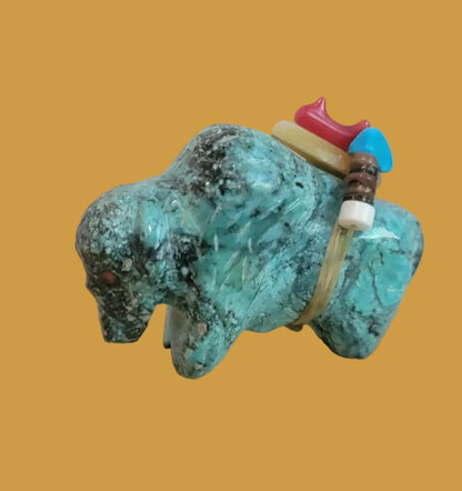 Turquoise Bison/Buffalo Zuni Fetish