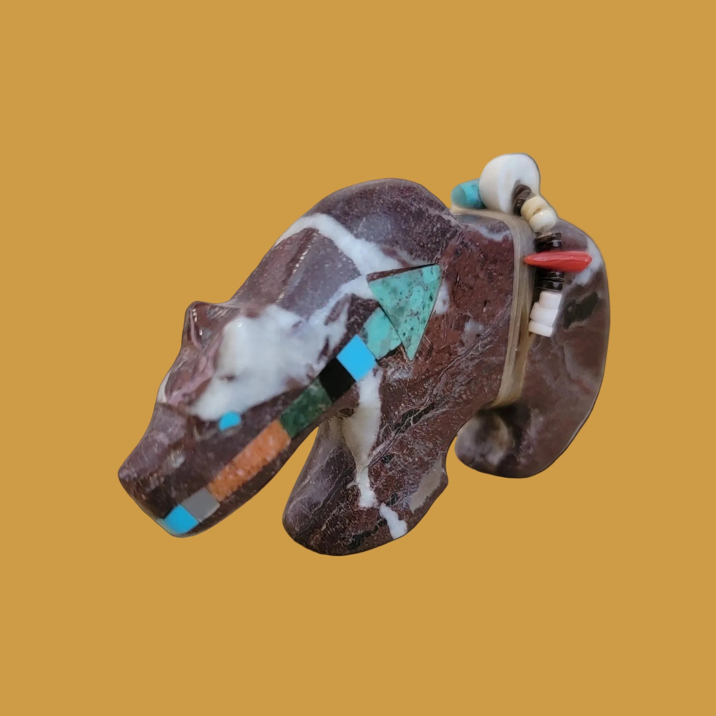 Grizzly Bear w/Impressive Heartline Zuni Fetish