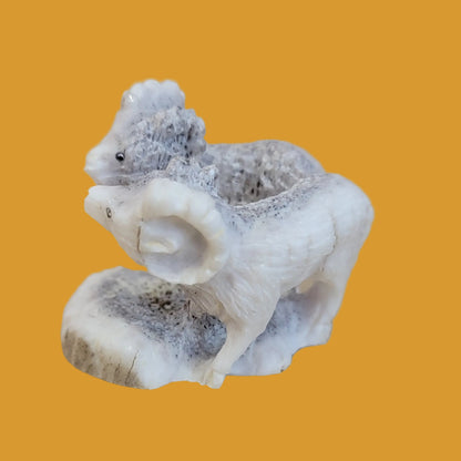 Adorable Antler Double Mountain Rams Zuni Fetish