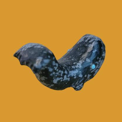Snowflake Obsidian Grey Whale Zuni Fetish