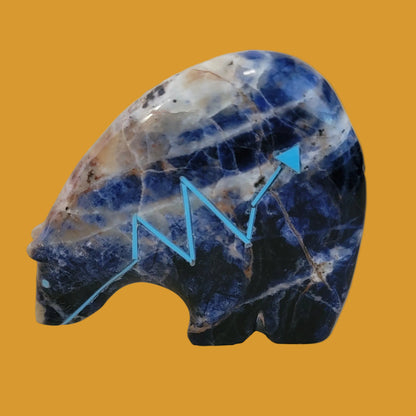 Stunning Sunset Sodalite Zuni Medicine Bear Zuni Fetish