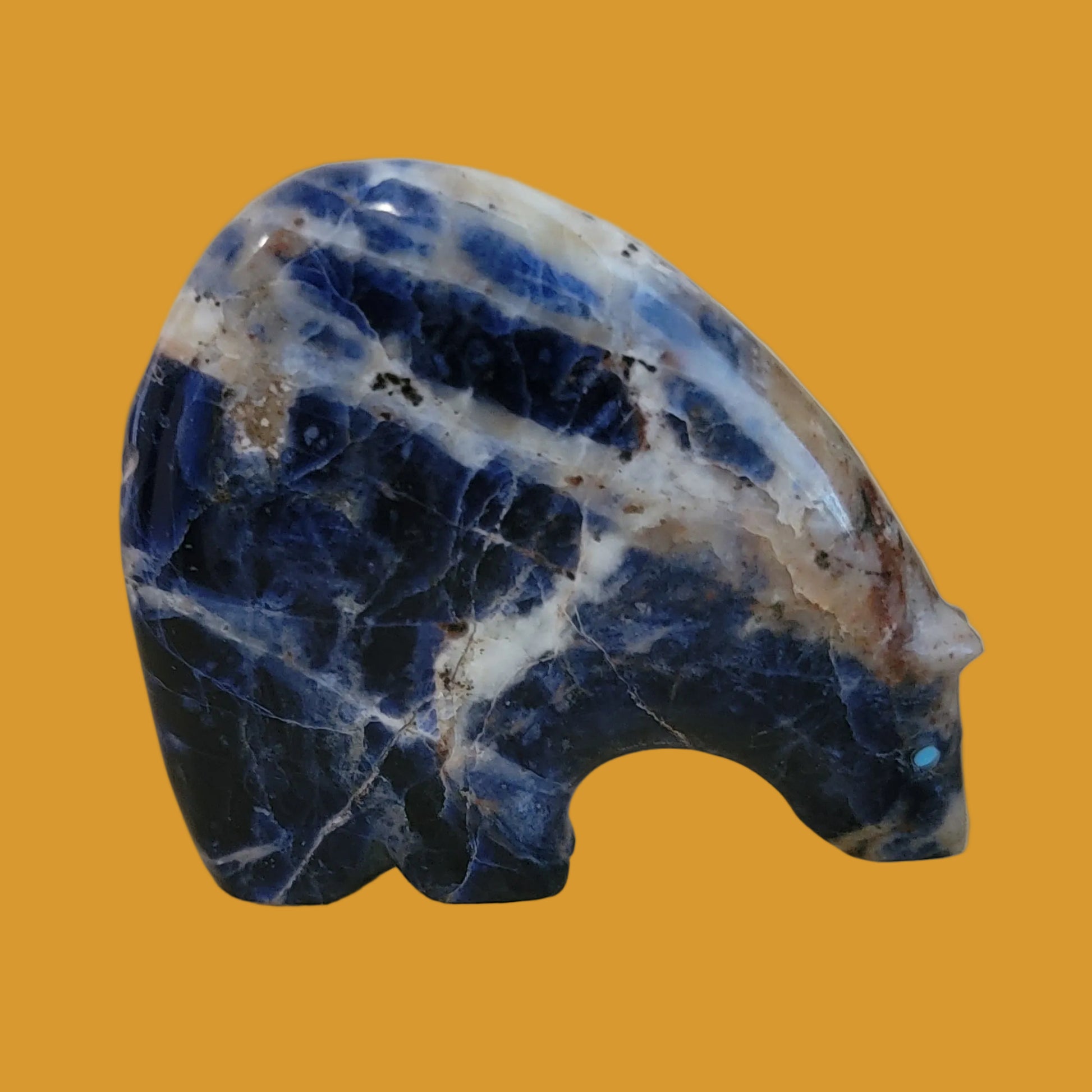 Stunning Sunset Sodalite Zuni Medicine Bear Zuni Fetish