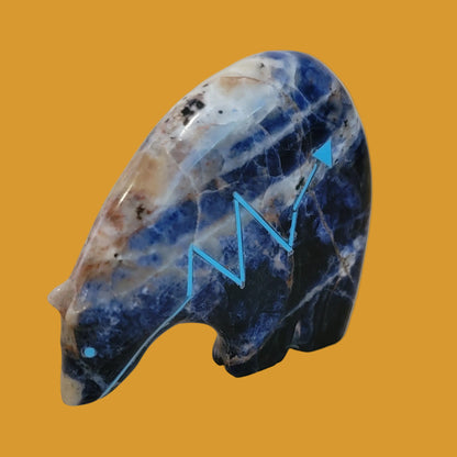 Stunning Sunset Sodalite Zuni Medicine Bear Zuni Fetish