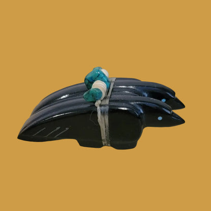 Double Marble Zuni Fetish Healing Ravens