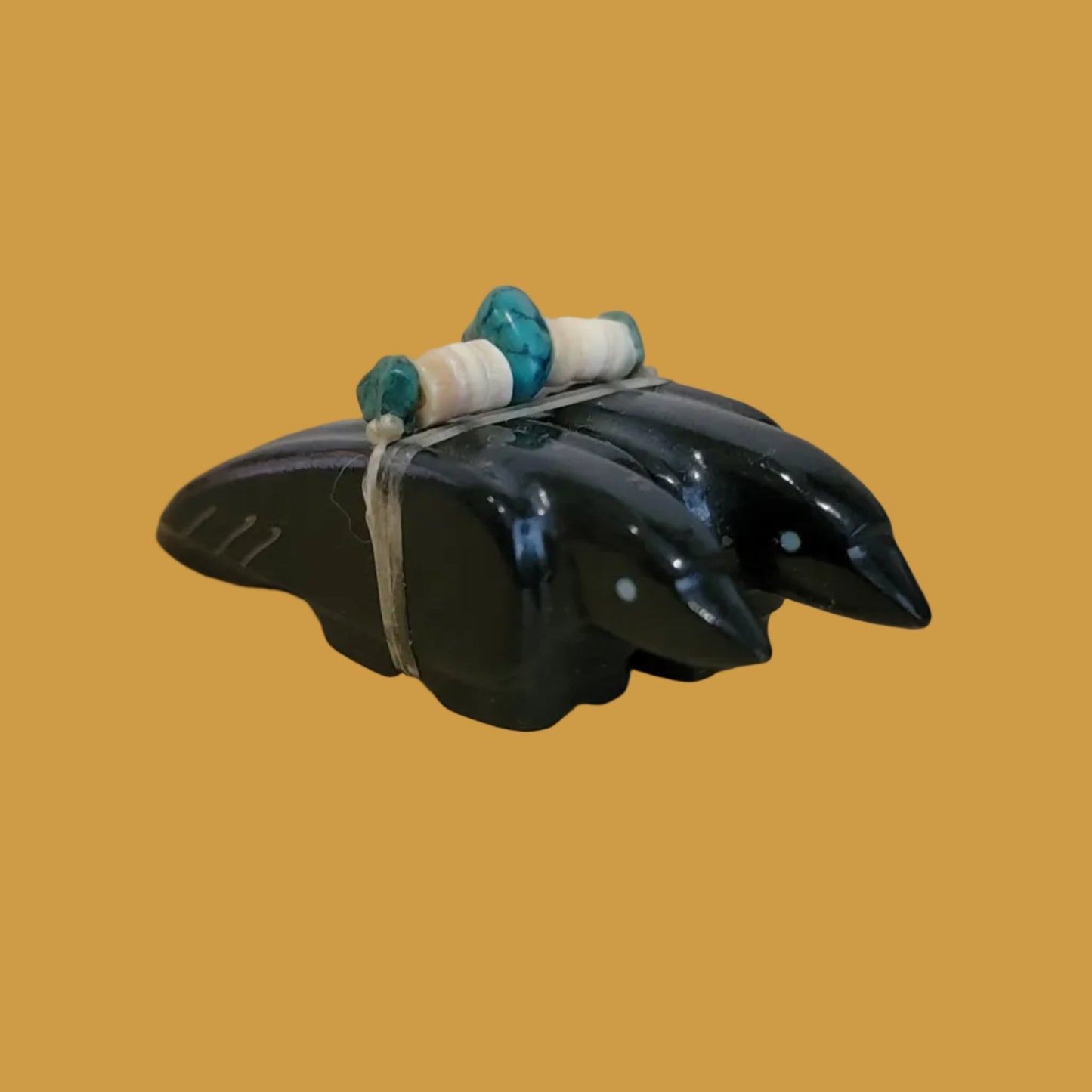 Double Marble Zuni Fetish Healing Ravens