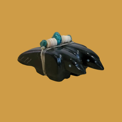 Double Marble Zuni Fetish Healing Ravens