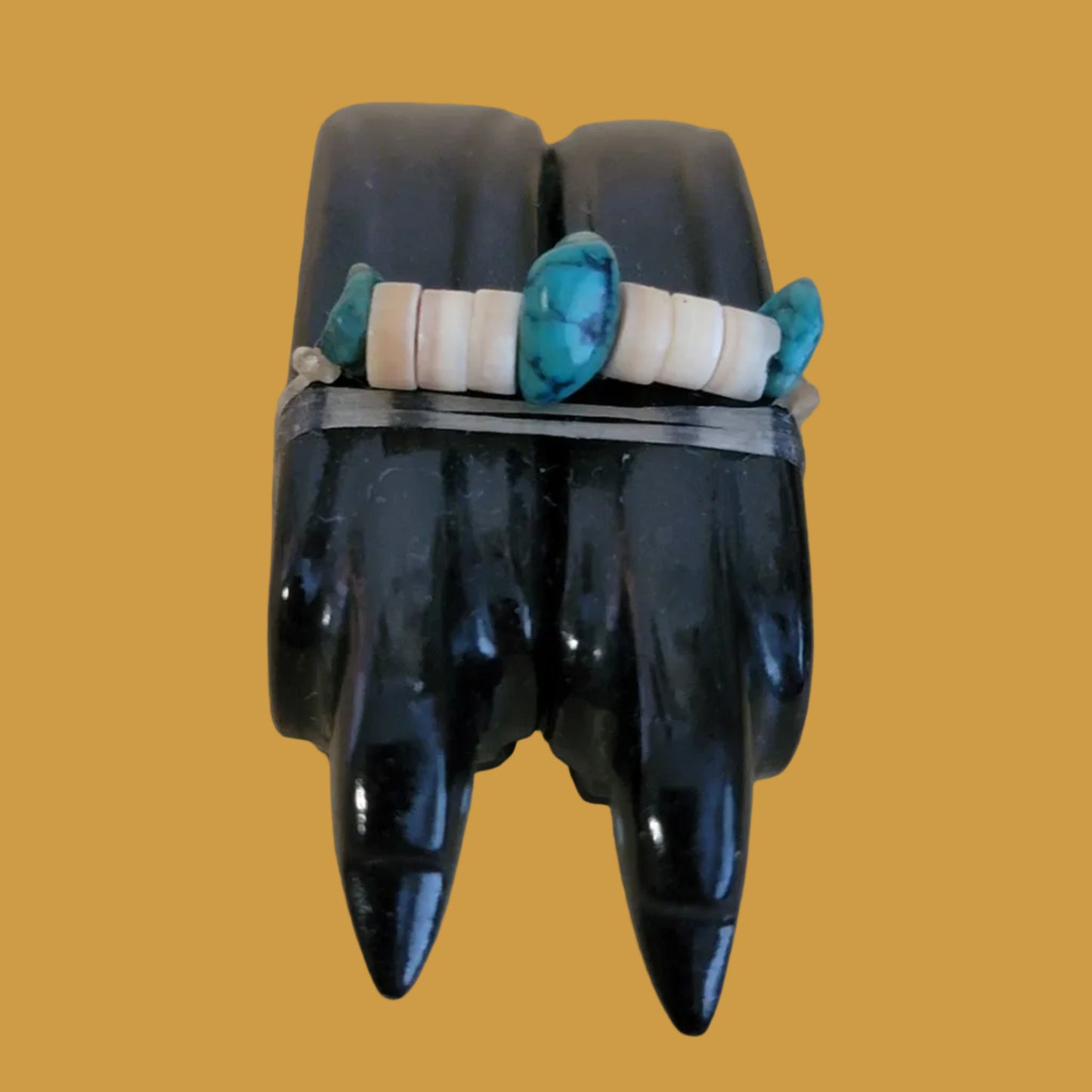 Double Marble Zuni Fetish Healing Ravens