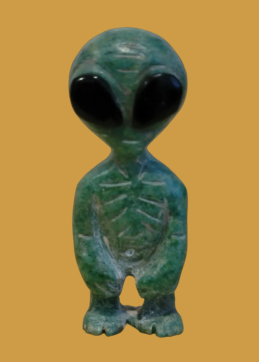 Amazonite Alien w/Big Eyes Zuni Fetish