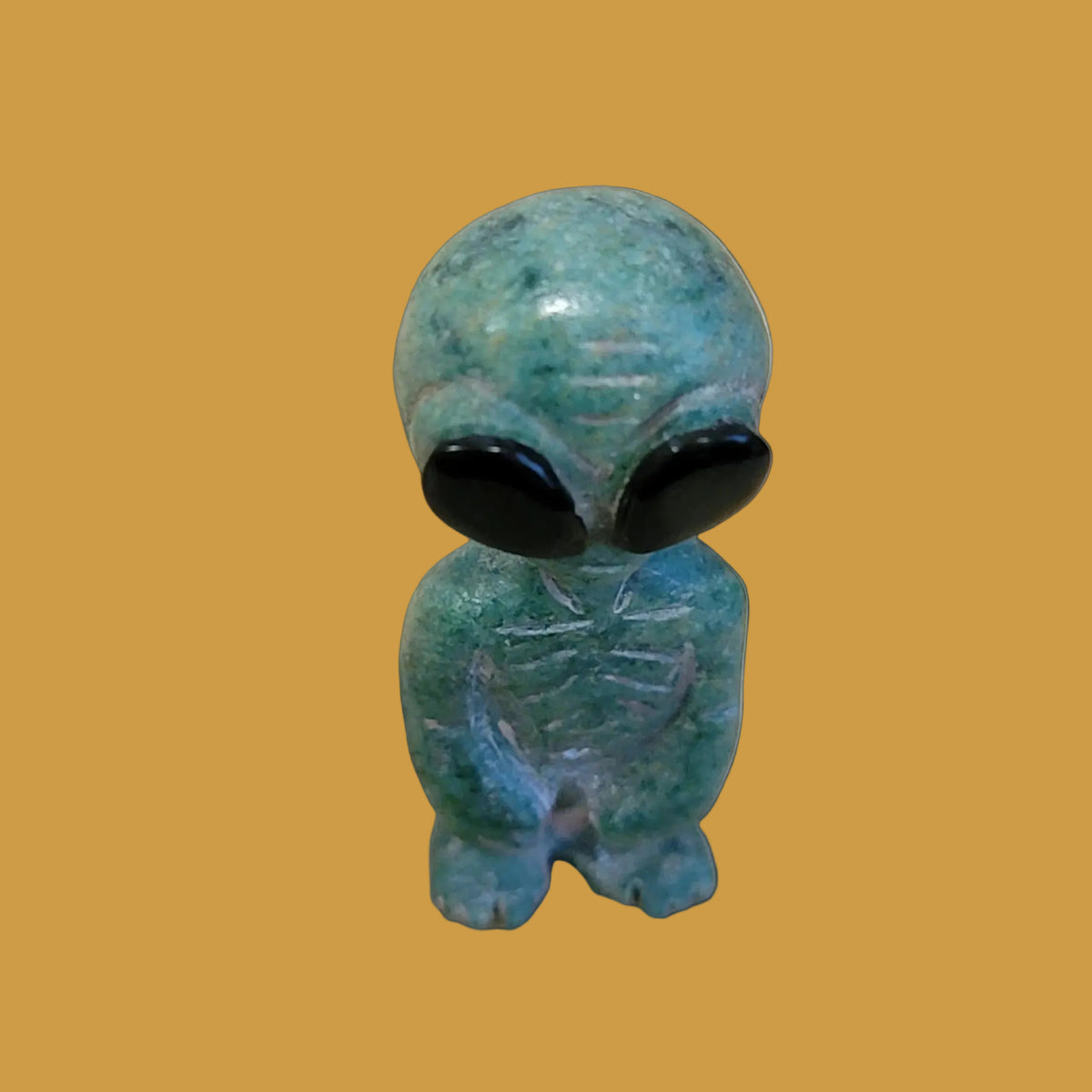 Amazonite Alien w/Big Eyes Zuni Fetish