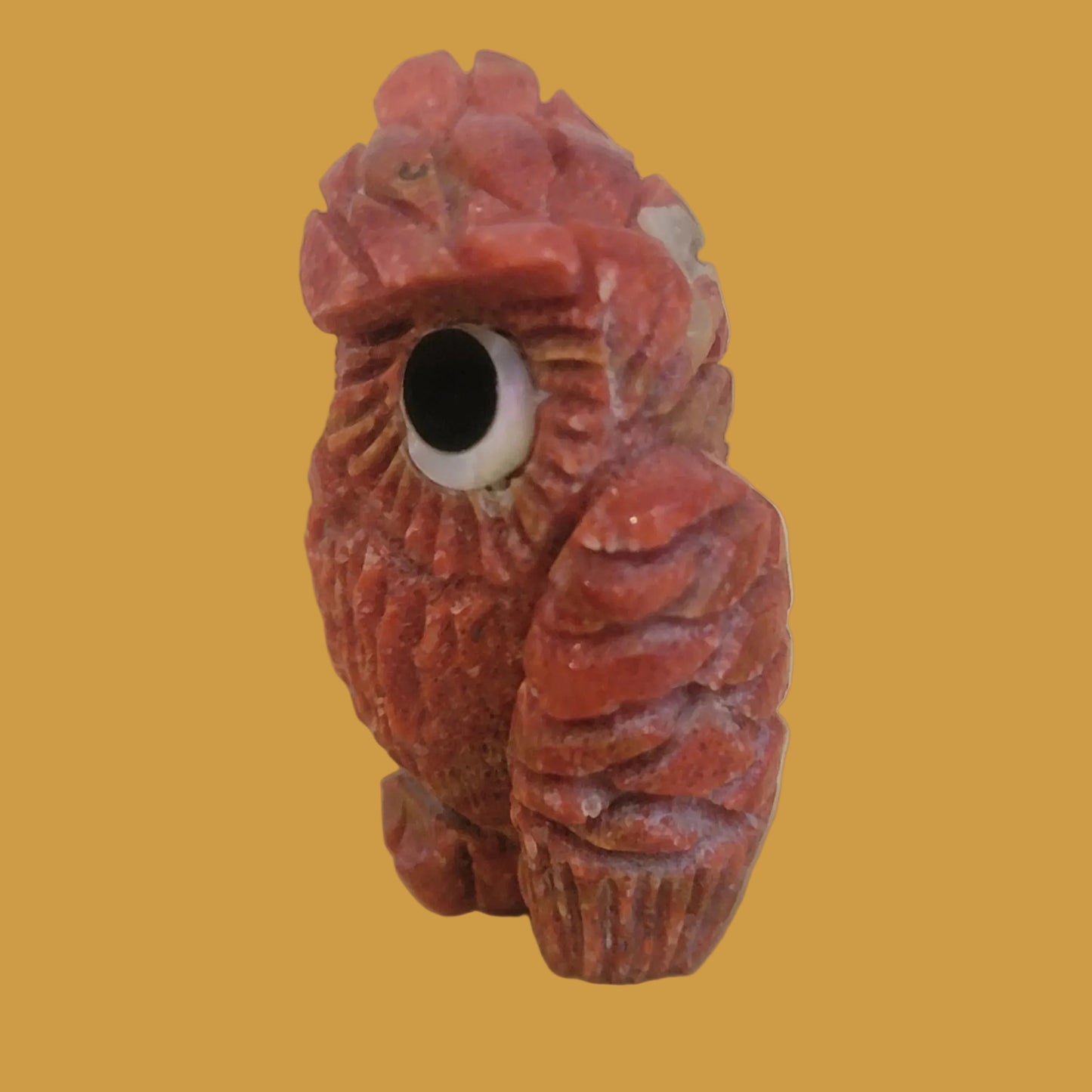 Inquisitive Apple Coral Owl Zuni Fetish