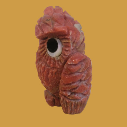Inquisitive Apple Coral Owl Zuni Fetish