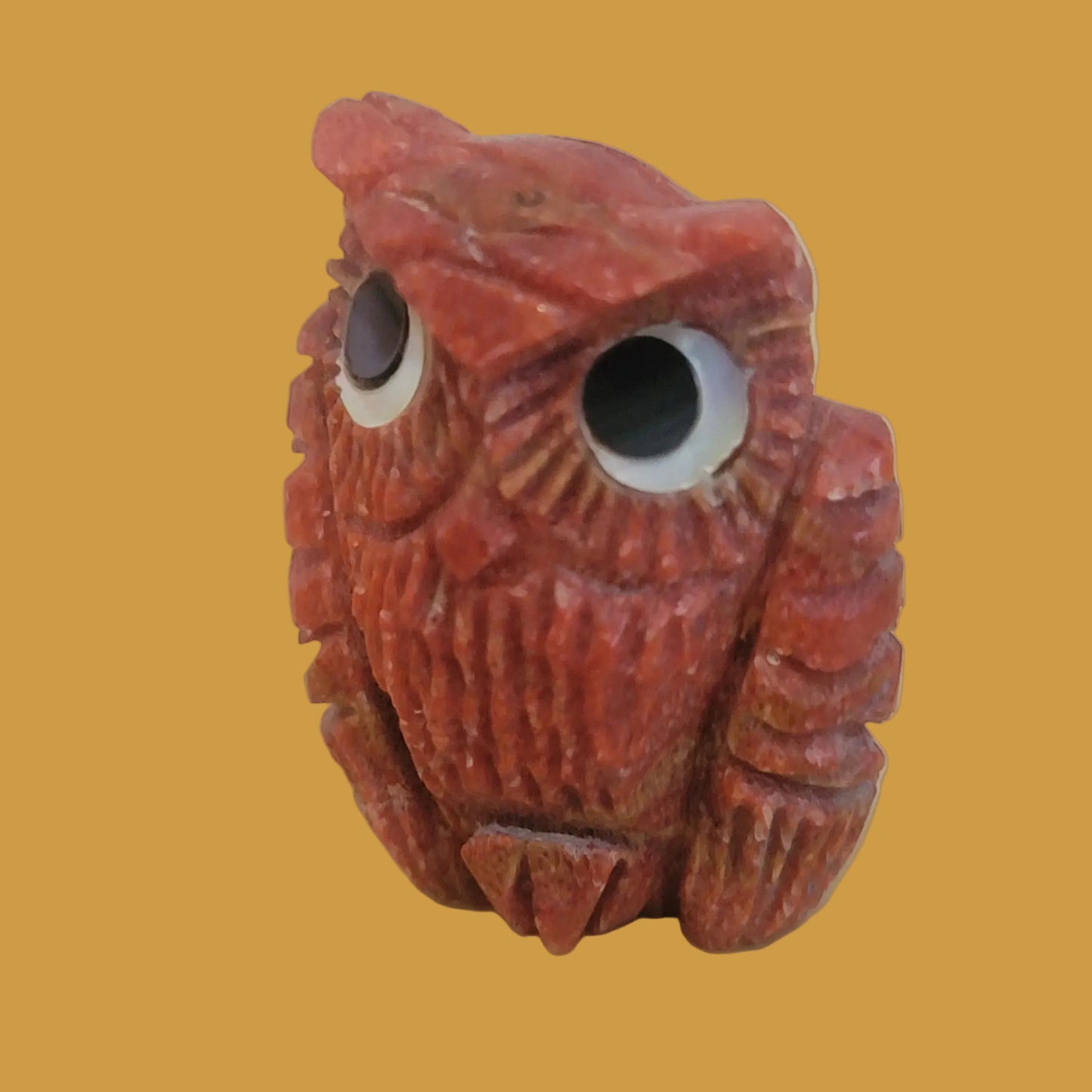Inquisitive Apple Coral Owl Zuni Fetish