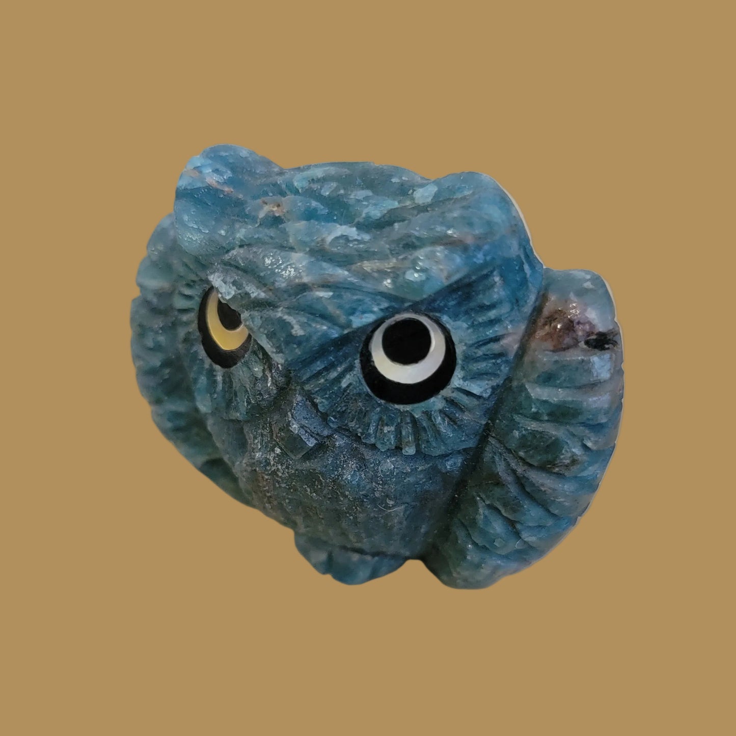 Wise and Mysterious Apatite Owl Zuni Fetish