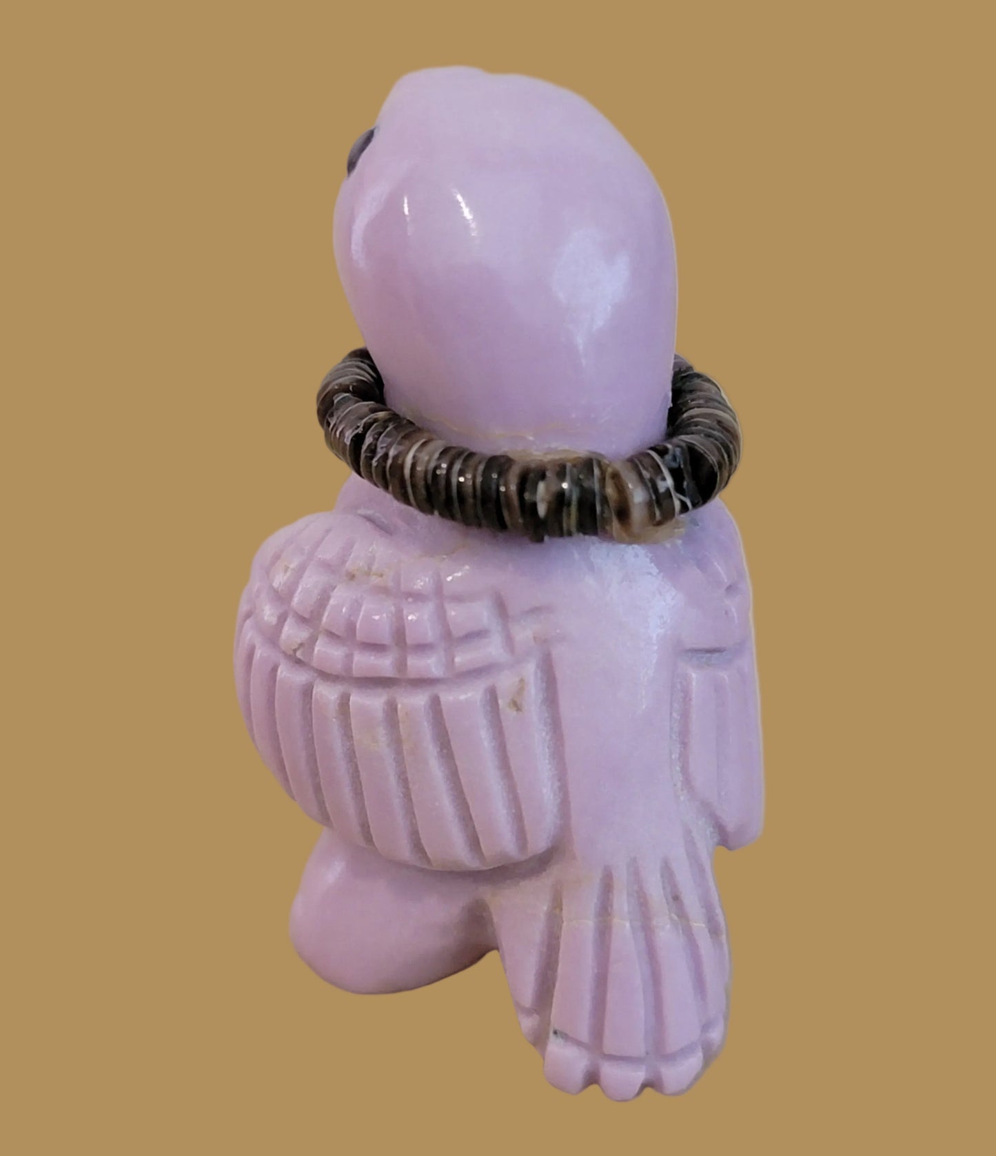 Phosphosiderite Messenger Bird w/ Sterling and Coral Bling Zuni Fetish
