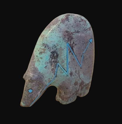 Classic Chrysocolla Zuni Medicine Bear Zuni Fetish