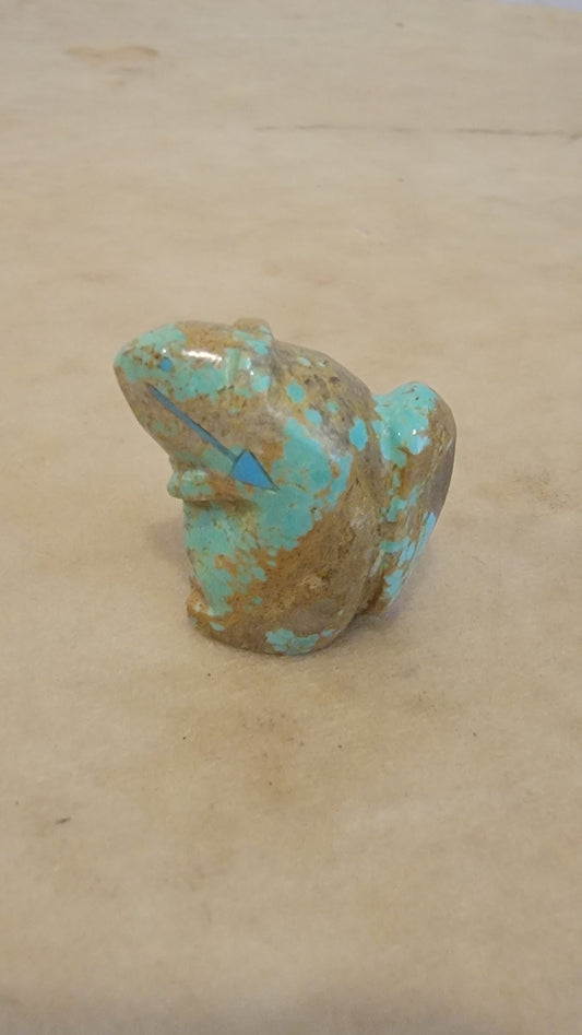 Sweet Turquoise Autumn Squirrel Zuni Fetish
