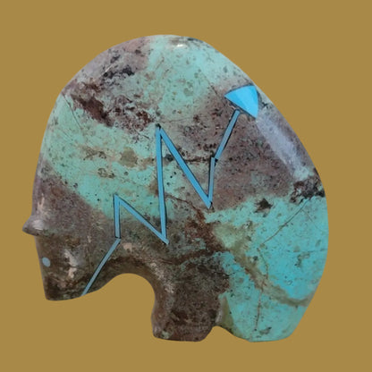 Chrysocolla Powerful Zuni Medine Bear Zuni Fetish