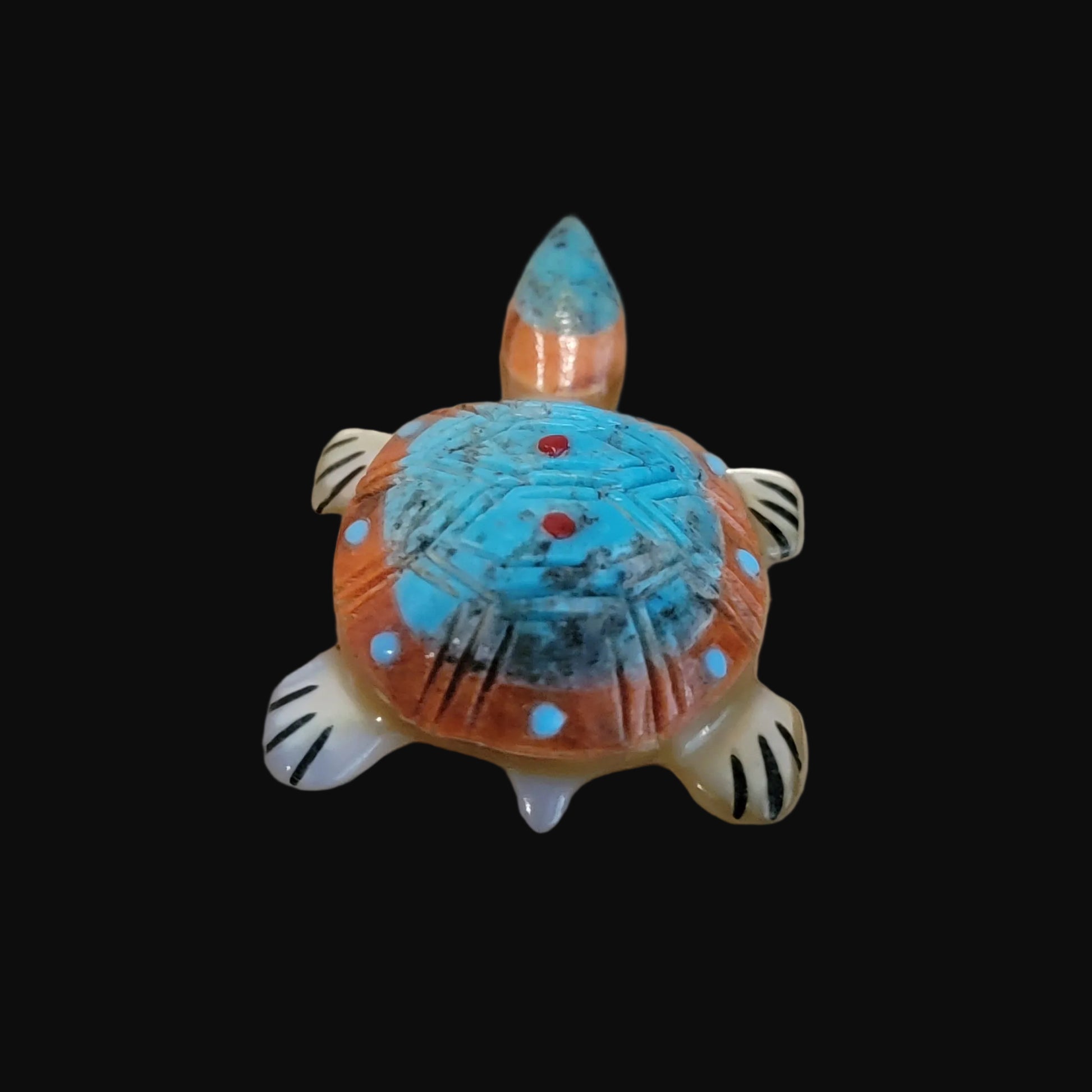 Shell and Stone Layered Sea Tortoise/Turtle Zuni Fetish