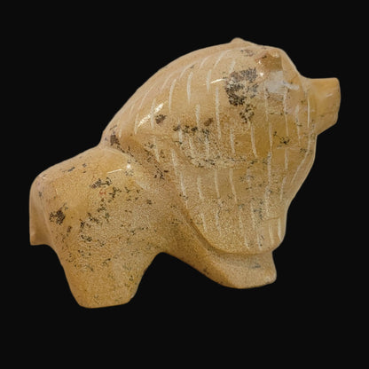 Brave and Strong Travertine Leo Lion Zuni Fetish