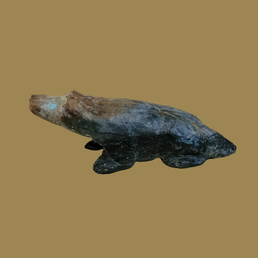 Picasso Marble Realistic Badger Zuni Fetish