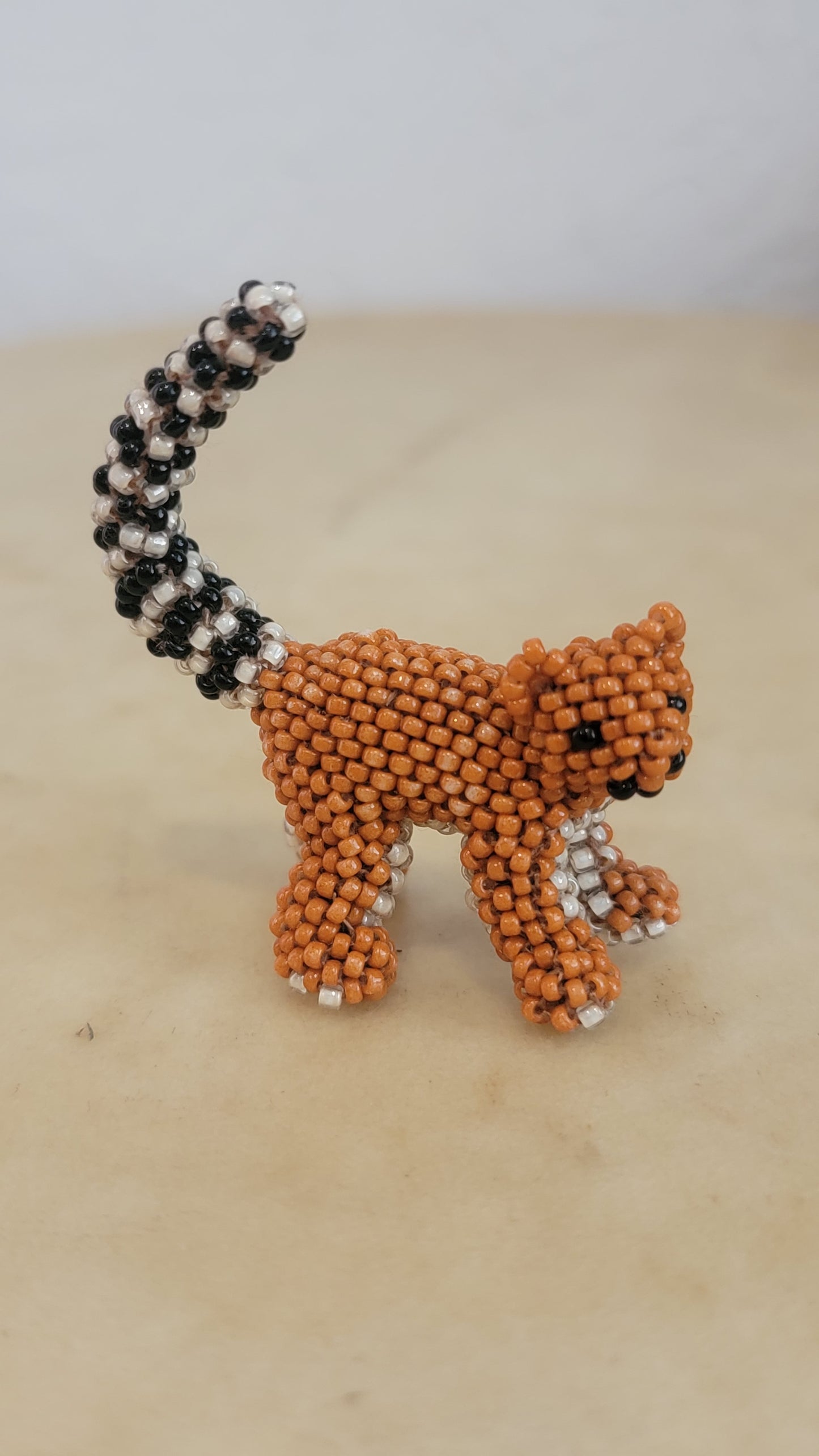 Fully Beaded Zuni Ringtail Lemur Indian Beadwork
