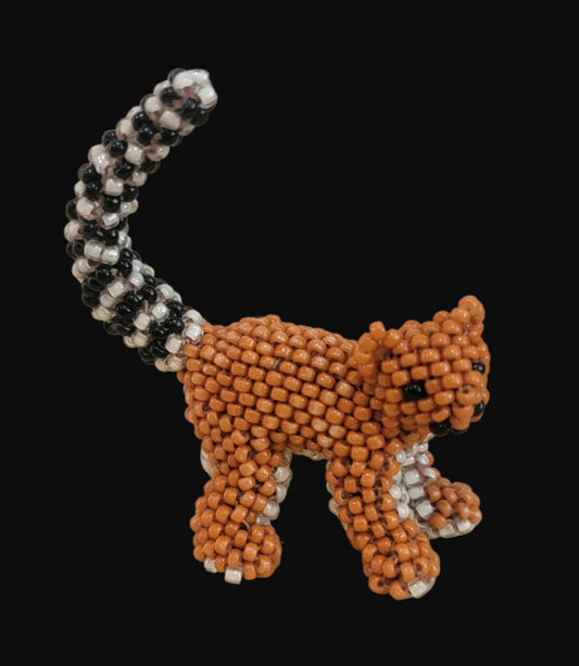 Fully Beaded Zuni Ringtail Lemur Indian Beadwork