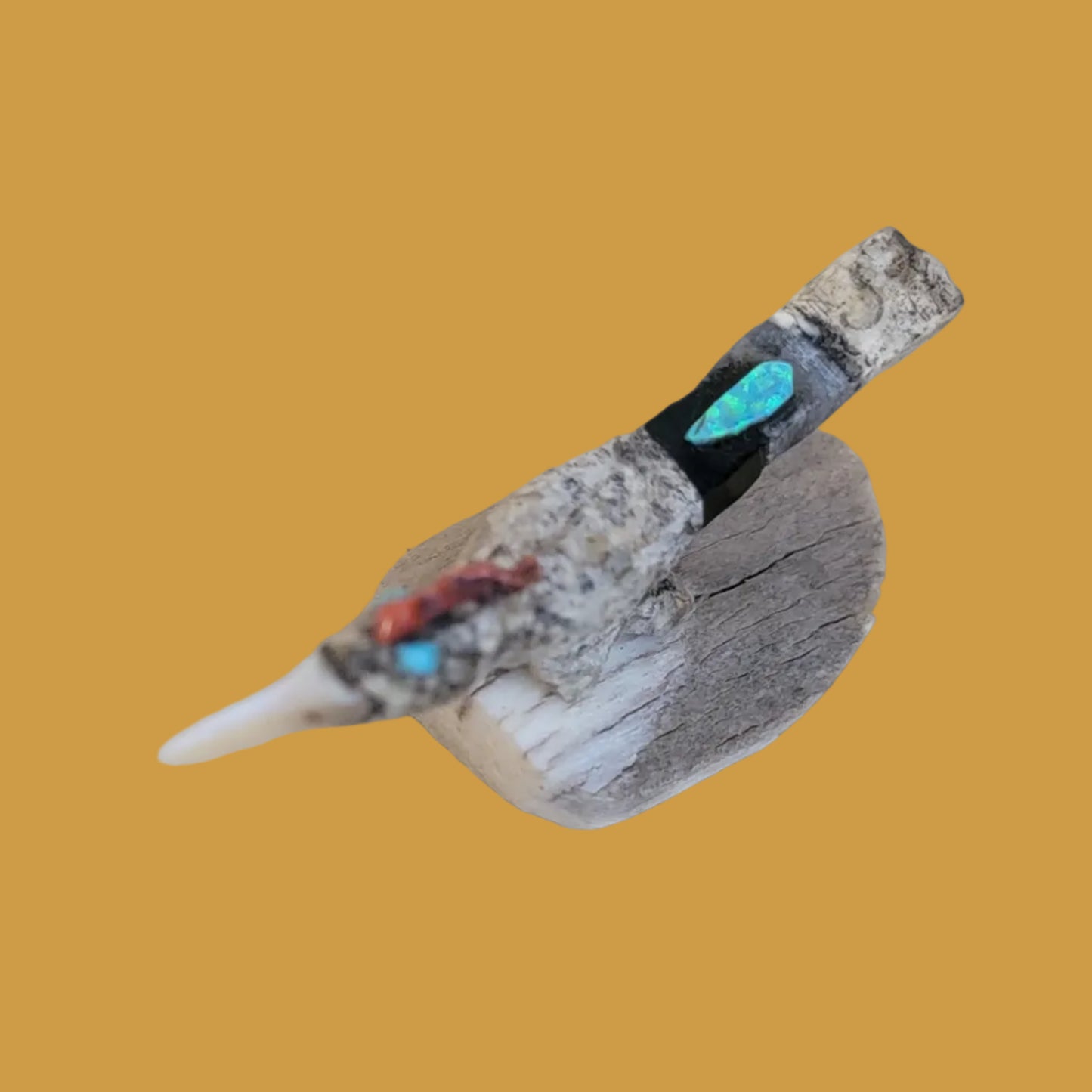 Multi Stone/Shell Roadrunner Zuni Fetish