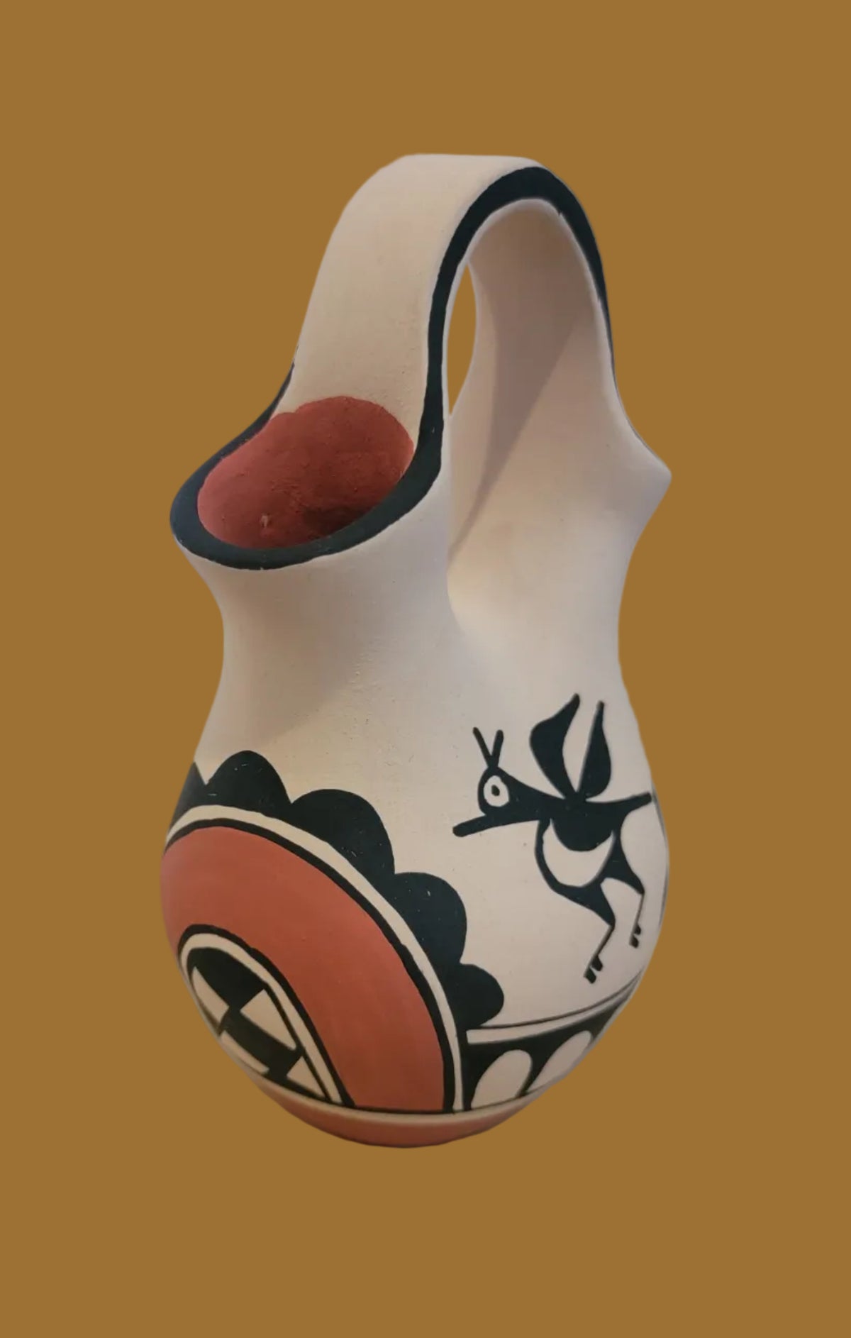 Jemez Pueblo Wedding Vase w/ Zia Bird Design Pueblo Pottery