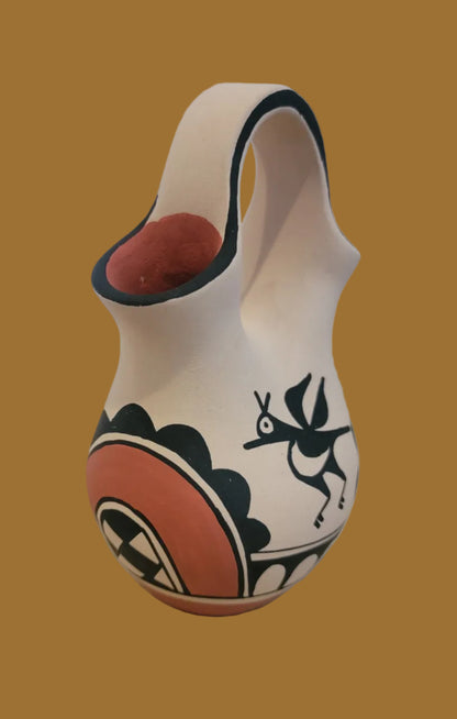 Jemez Pueblo Wedding Vase w/ Zia Bird Design Pueblo Pottery