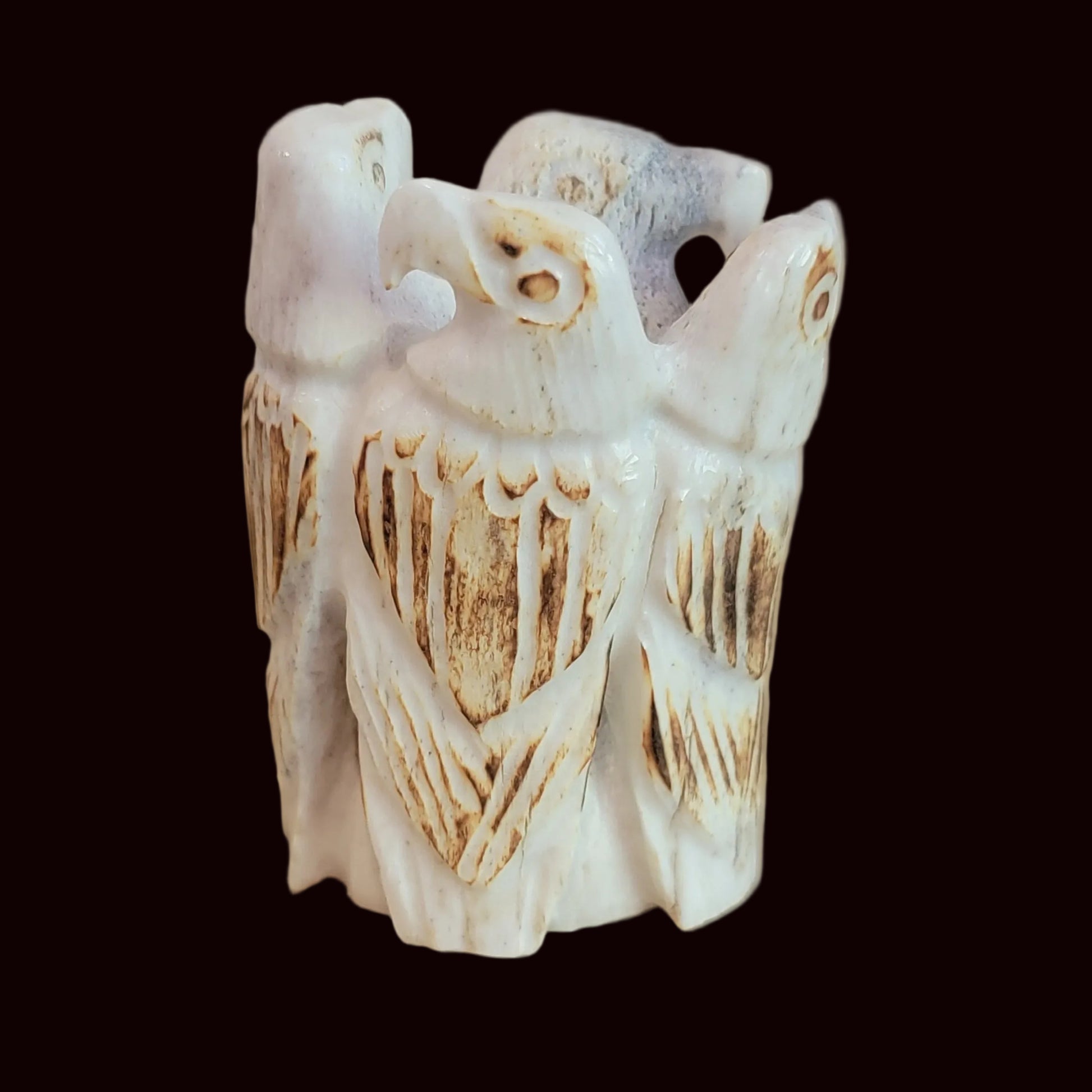 Gathering of Four Antler Regal Eagles Zuni Fetish