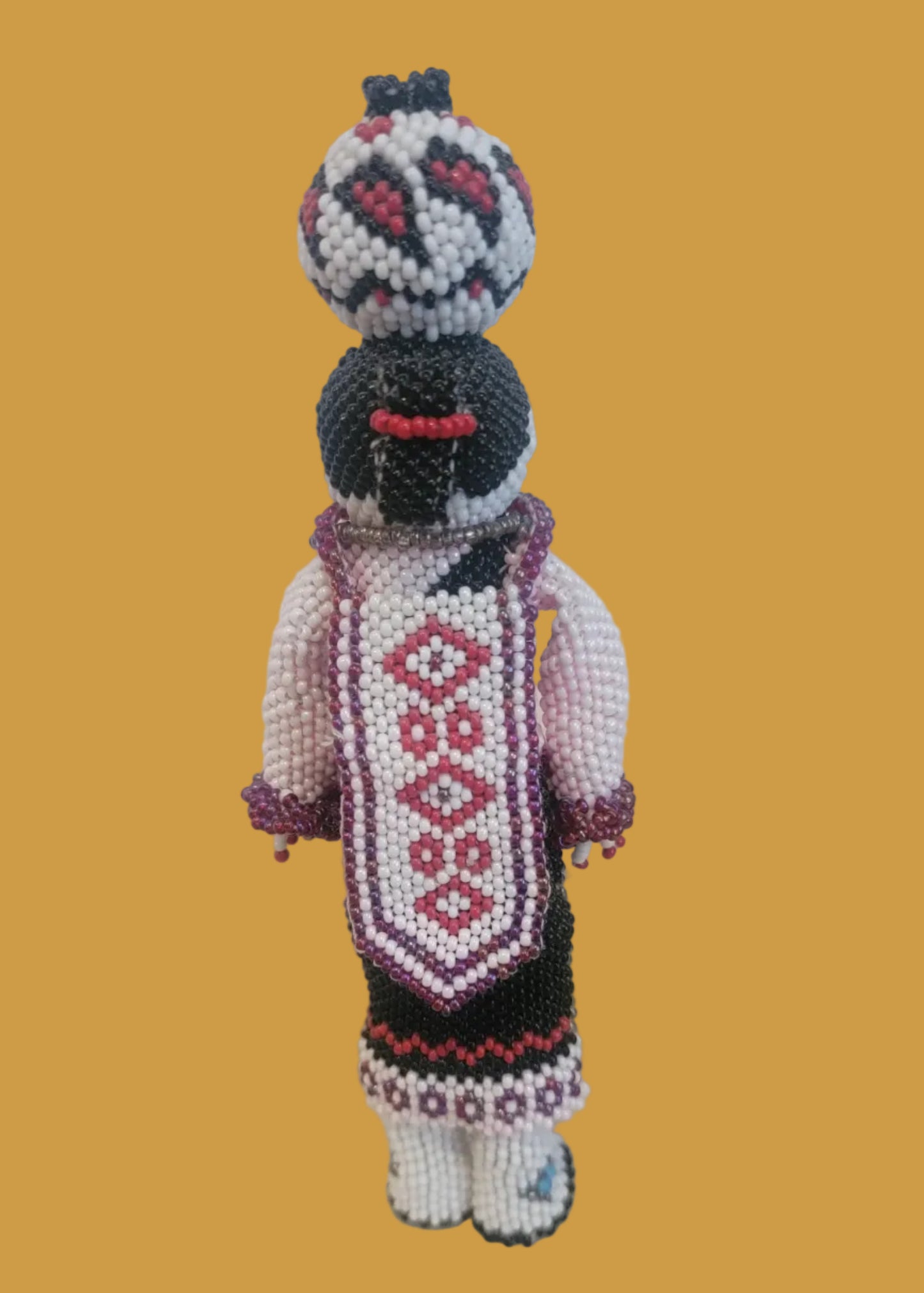 Fully Beaded and Detailed Zuni Olla Maiden Indian Beadwork