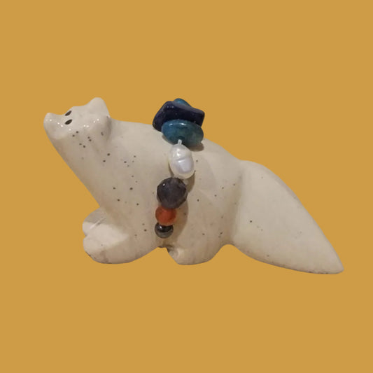 Serpentine Wolf w/Fancy Bundle Zuni Fetish