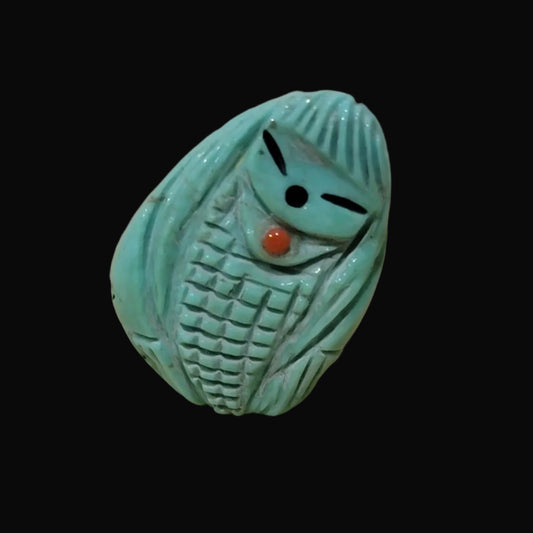Pretty Turquoise Corn Maiden Zuni Fetish