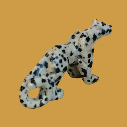 Dalmatian Stone Cheetah w/Fabulous Tail Zuni Fetish