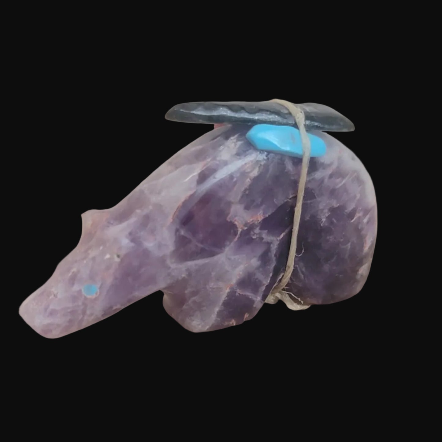 Amethyst Bear w/Pack Zuni Fetish