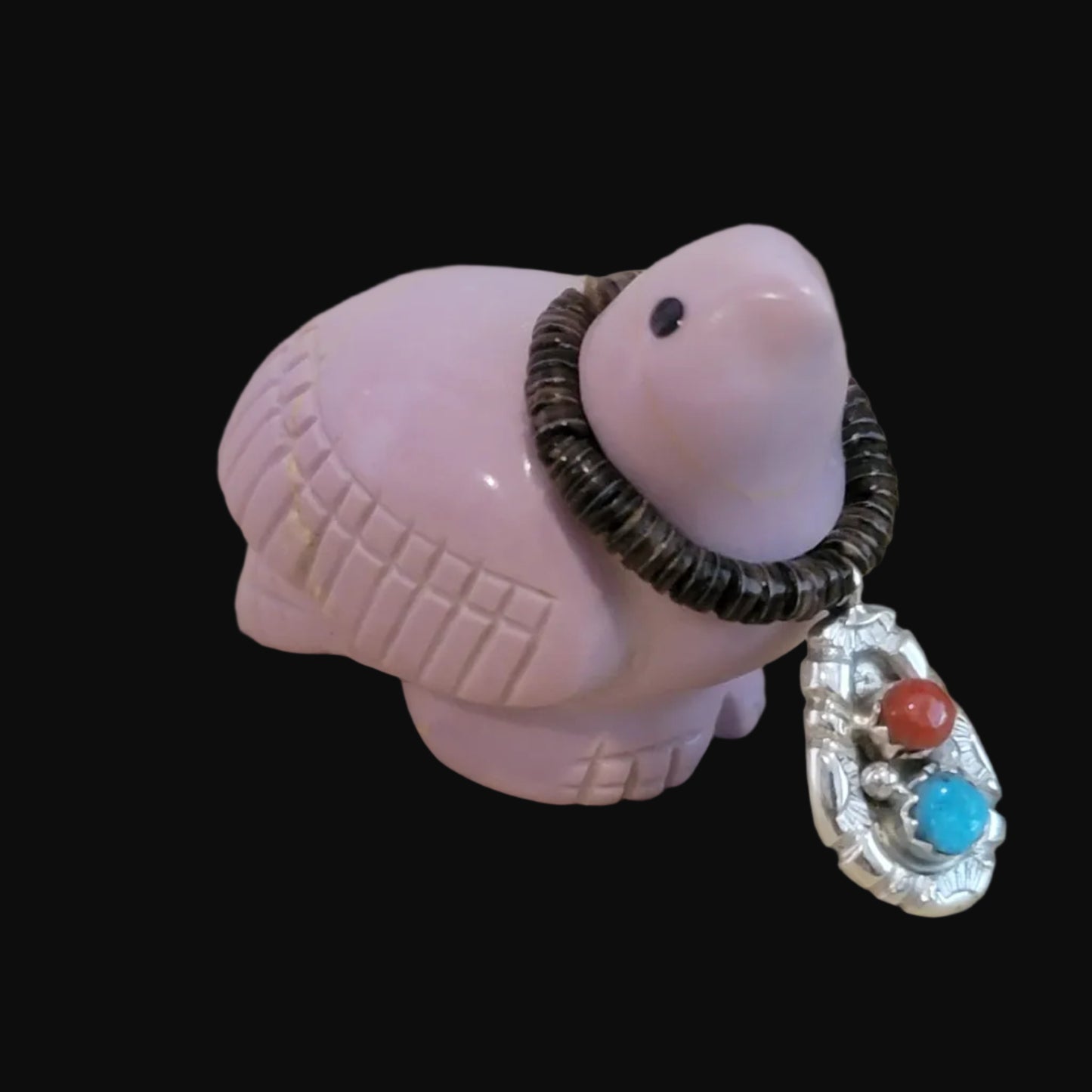 Sweet Phosphosiderite Dove w/ Sterling Silver Pendant/Offering Zuni Fetish