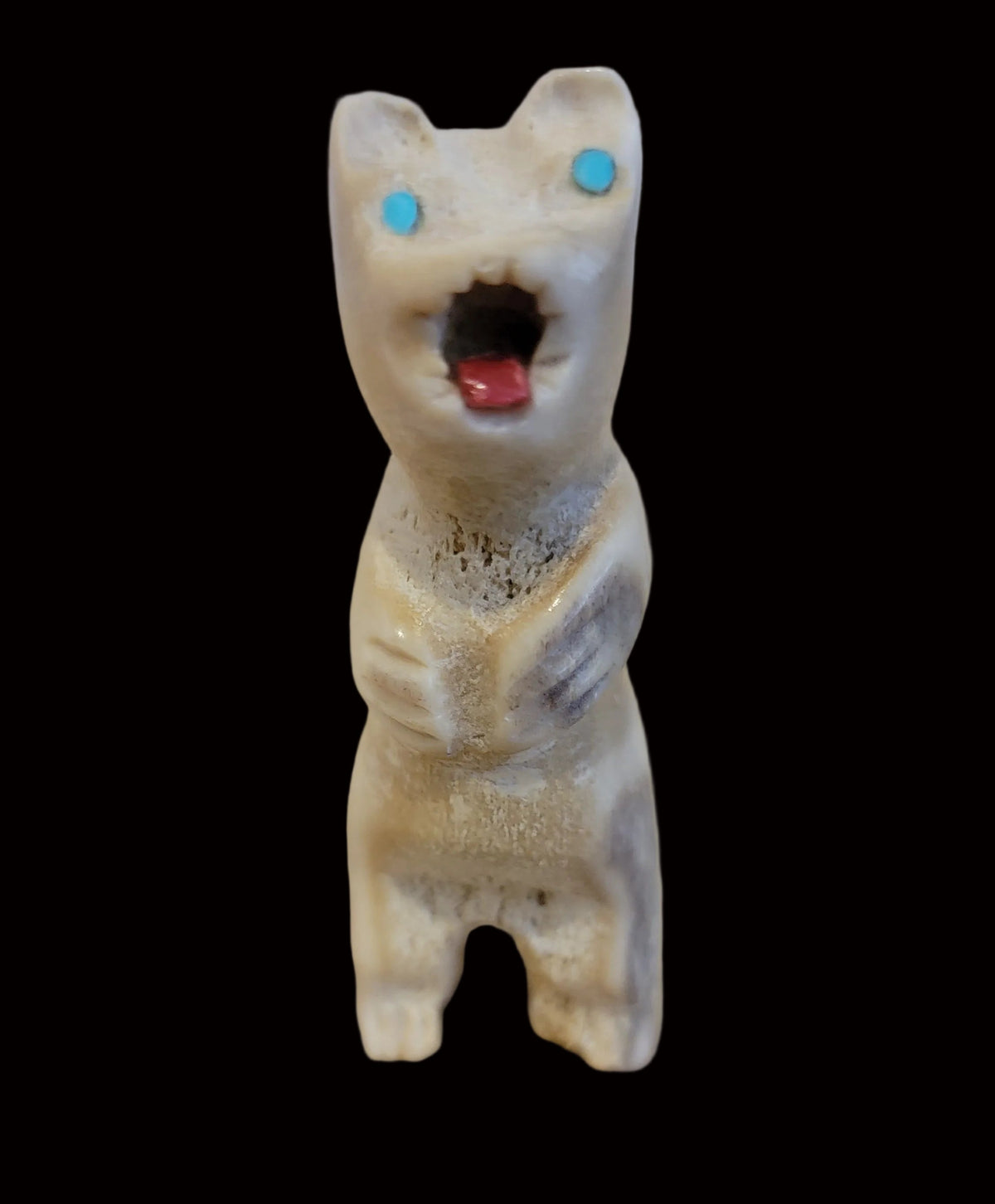 Standing Antler Bear w/ Sharp Teeth Zuni Fetish