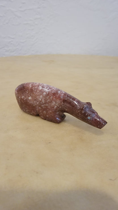 Long Necked Crazy Horse Stone Zuni Fetish Bear